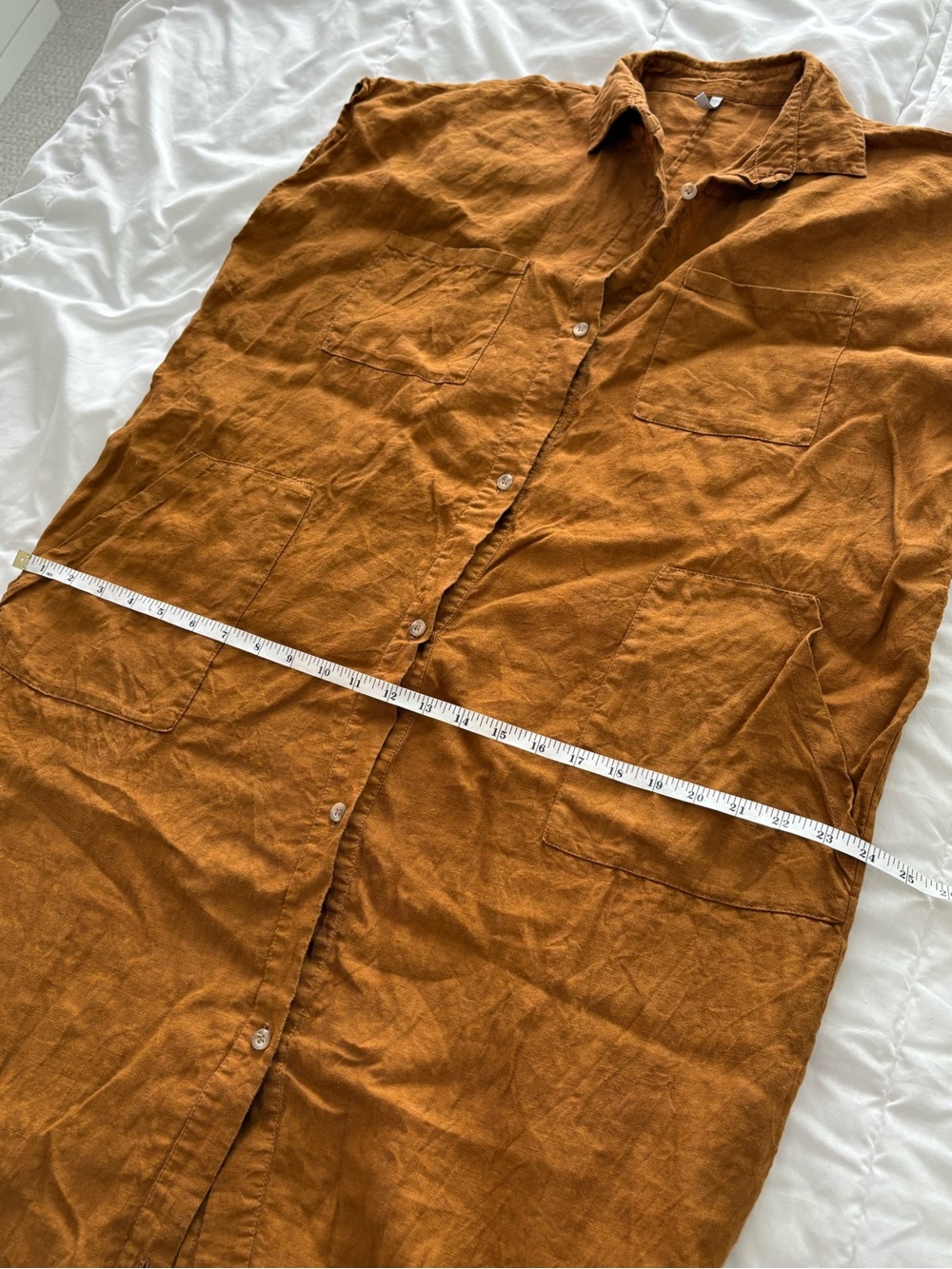 Relaxed Button-Front Maxi Dress in Rust - Picture 10 of 11
